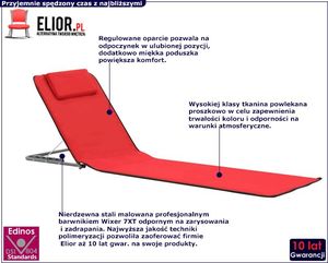 Elior Składane czerwone maty plażowe - Kawor 2