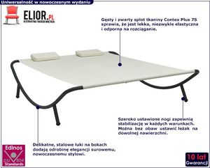 Elior Dwuosobowy nowoczesny leżak ogrodowy kremowy - Prosp 2