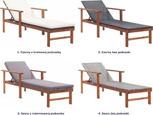 Elior Drewniany leżak szary - Granti 2X 7