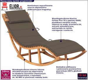 Elior Bujany leżak ogrodowy z litego drewna taupe - Afis 3X 2