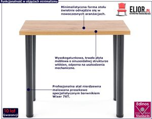 Elior Minimalistyczny stół do jadalni dąb wotan - Berso 2X 2