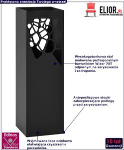 Elior Czarny prostokątny stojak na parasole - Taso 2S 2