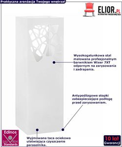 Elior Biały prostokątny parasolnik z wzorem - Taso 2S 2