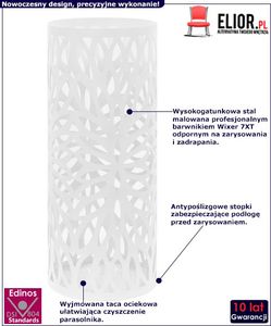 Elior Biały ażurowy metalowy stojak na parasole - Kaspo 2