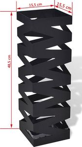 Elior Czarny nowoczesny metalowy parasolnik - Nauro 3S 4