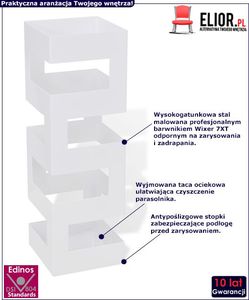 Elior Biały designerski stojak na parasole - Nauro 2S 2