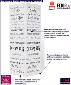 Elior Biały prostukątny stojak na parasole z napisami - Bones 3S 2