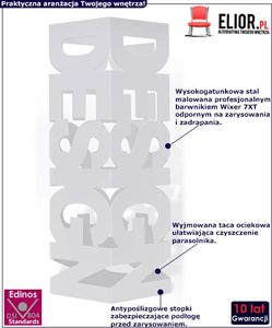 Elior Biały ażurowy stojak na parasole - Nauro 4S 2