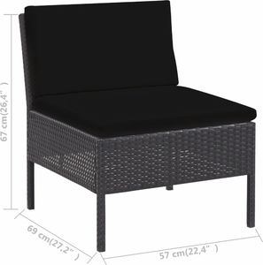 Elior Zestaw czarnych mebli ogrodowych - Shannon 4X 13
