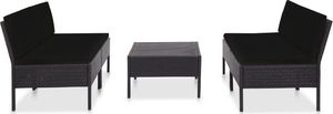 Elior Zestaw czarnych mebli ogrodowych - Shannon 4X 3
