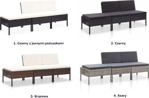 Elior Zestaw czarnych mebli ogrodowych z jasnymi poduszkami - Shannon 2X 13