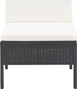 Elior Zestaw czarnych mebli ogrodowych z jasnymi poduszkami - Shannon 2X 5