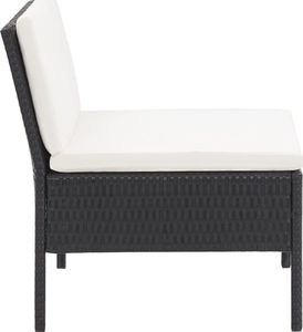 Elior Zestaw czarnych mebli ogrodowych z jasnymi poduszkami - Shannon 2X 6