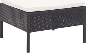 Elior Zestaw czarnych mebli ogrodowych z jasnymi poduszkami - Shannon 2X 8