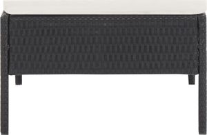 Elior Zestaw czarnych mebli ogrodowych z jasnymi poduszkami - Shannon 2X 9