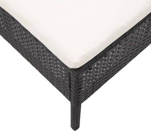 Elior Zestaw czarnych mebli ogrodowych z jasnymi poduszkami - Shannon 2X 10