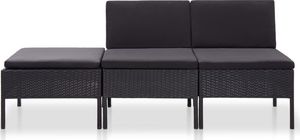 Elior Zestaw czarnych mebli ogrodowych - Shannon 2X 3