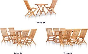 Elior Zestaw drewnianych mebli ogrodowych - Trivo 2X 14