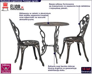 Elior Zestaw mebli bistro do ogrodu - Petty 2