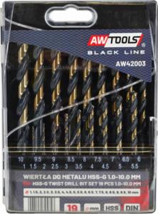 Wiertło AWTools AWTOOLS WIERTŁO METAL HSS M2 KPL.19SZT. /1,0-10,0MM/ PREMIUM AW42003 AWTOOLS 1