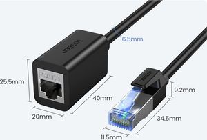 Ugreen Kabel sieciowy UGREEN NW192 przedłużacz Ethernet RJ45, Cat. 8, S/FTP, 2m (czarny) 12