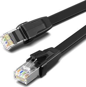 Ugreen UGREEN NW134 Płaski kabel sieciowy z metalowymi wtyczkami, Ethernet RJ45, Cat.8, U/FTP, 1.5m (czarny) 1