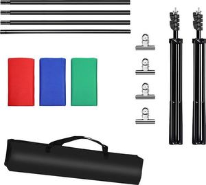 Statyw Puluz Puluz Zestaw/Statyw do mocowania tła fotograficznego 2x3m + tła fotograficzne 3 szt PKT5205 4