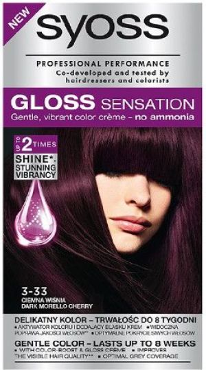 Syoss Gloss Sensation Farba do włosów 3-33 Ciemna Wiśnia 1