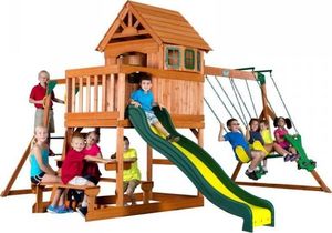 Backyard Discovery Backyard Discovery Springboro drewniany plac zabaw 7w1 wykonany z drewna cedrowego 1