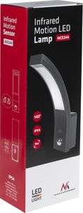 Kinkiet Maclean Lampa LED Maclean MCE244 B z czujnikiem ruchu na podczerwień 750lm 10W IP54 czarny 2