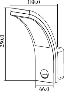 Kinkiet Maclean Lampa LED Maclean MCE244 B z czujnikiem ruchu na podczerwień 750lm 10W IP54 czarny 6