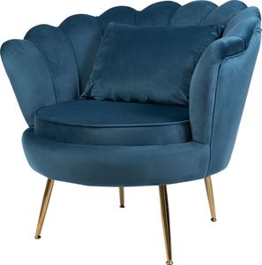 Szchara FOTEL MUSZELKA VELVET MORSKI Z PODUSZKĄ W ZESTWIE 4