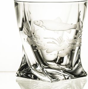 Crystal Julia Szklanki do whisky 6 sztuk grawerowane dla wędkarzy 3737 6