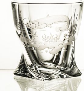 Crystal Julia Szklanki do whisky 6 sztuk grawerowane dla wędkarzy 3737 8