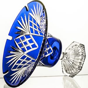 Crystal Julia Misa owocarka kryształowa na nodze kobalt 3