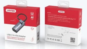 Adapter USB Unitek V1413A USB-C - VGA Szary  (V1413A) 7