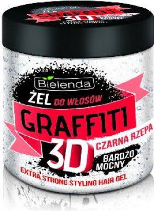 Bielenda Graffiti 3D Żel do układania włosów z czarną rzepą bardzo mocny 250 ml 1