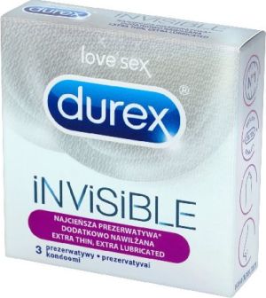 Durex  Prezerwatywy Invisible Extra Lubricated 3szt 1