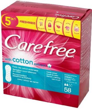 Carefree Cotton Wkładki higieniczne 1 op.-58szt 1