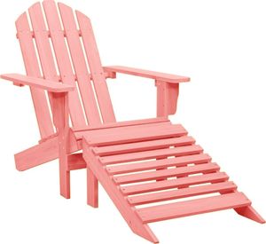 vidaXL Krzesło ogrodowe Adirondack z podnóżkiem, jodłowe, różowe 1