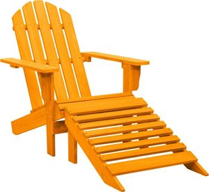 vidaXL Krzesło ogrodowe Adirondack z podnóżkiem, jodłowe, pomarańczowe 1