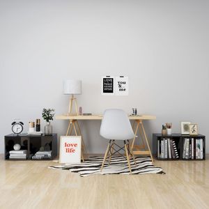 vidaXL Szafki pod TV, 4 szt., wysoki połysk, czarne, 37x35x37 cm 3