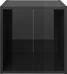 vidaXL Szafki pod TV, 4 szt., wysoki połysk, czarne, 37x35x37 cm 5