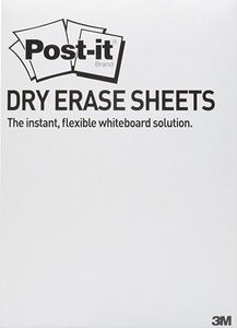 Post-it Suchościeralna folia w arkuszach POST-IT® Dry Erase (DEFPACKL-EU), 28x39cm, 15ark., białe 1