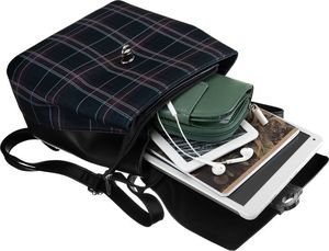 David Jones Plecak damski z frontem w kratę zamykany klapką, eko skóra David Jones Nie dotyczy 13