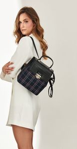 David Jones Plecak damski z frontem w kratę zamykany klapką, eko skóra David Jones Nie dotyczy 4