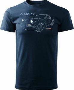 Topslang Koszulka z samochodem MAZDA MX-5 MX 5 męska granatowa REGULAR XL 1