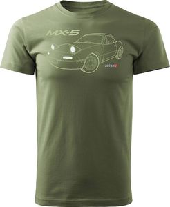 Topslang Koszulka z samochodem MAZDA MX-5 MX 5 męska khaki REGULAR S 1