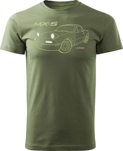 Topslang Koszulka z samochodem MAZDA MX-5 MX 5 męska khaki REGULAR XL 1