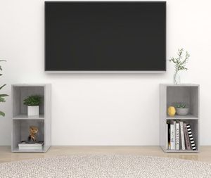 vidaXL Szafki TV, 2 szt., szarość betonu, 72x35x36,5 cm, płyta wiórowa 1